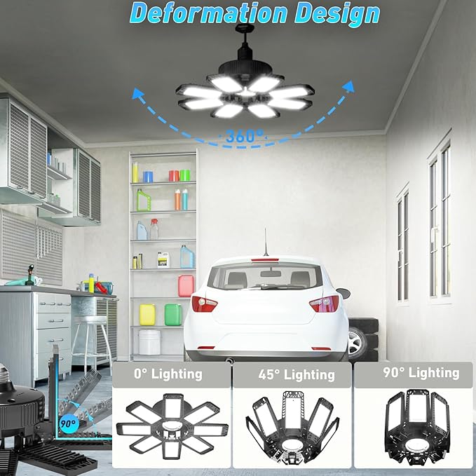 Garage Light 8 Pack - 240W 24000LM 6500K Garage Lights Ceiling LED - Image 2