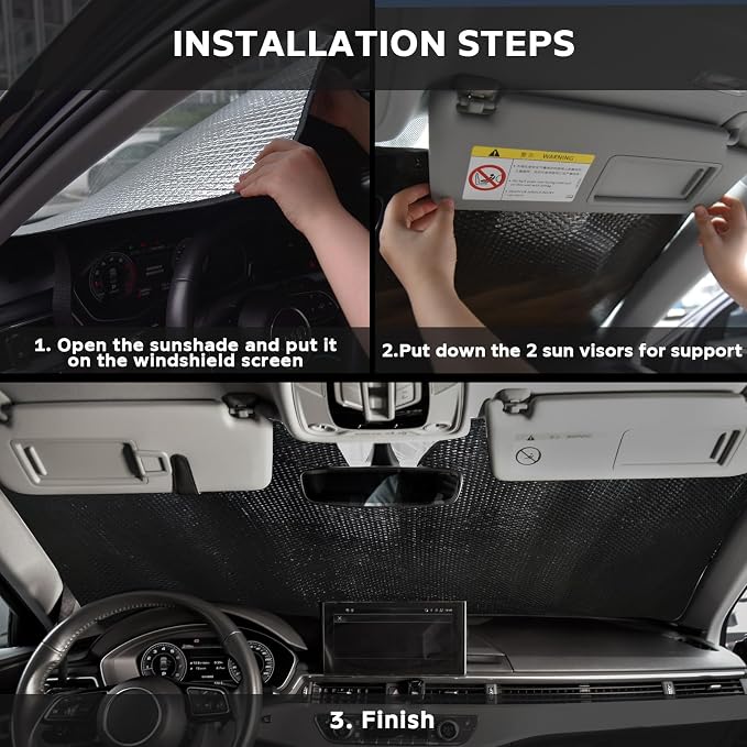 Windshield Sun Shade for Ford Ranger 2019-2025 - Image 5