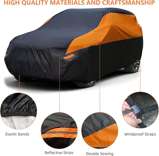 SUV Car Cover Waterproof All Weather, Cover Full Exterior Cover Windproof - Image 4