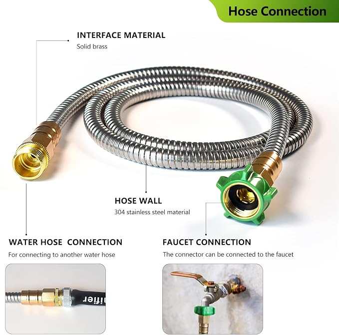 Metal Short Garden Hose 1 ft - Image 4