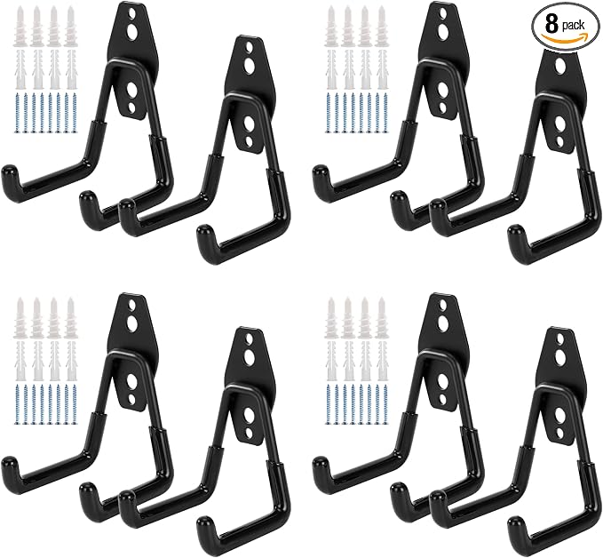 8 Pack Garage Hooks, Garage Tool Organizer Wall Mount, Heavy Duty by KAROSOM