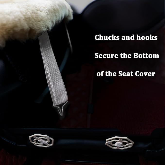 20inchs Fluffy Genuine Australia Warm Sheepskin Car Seat Cover - Image 5