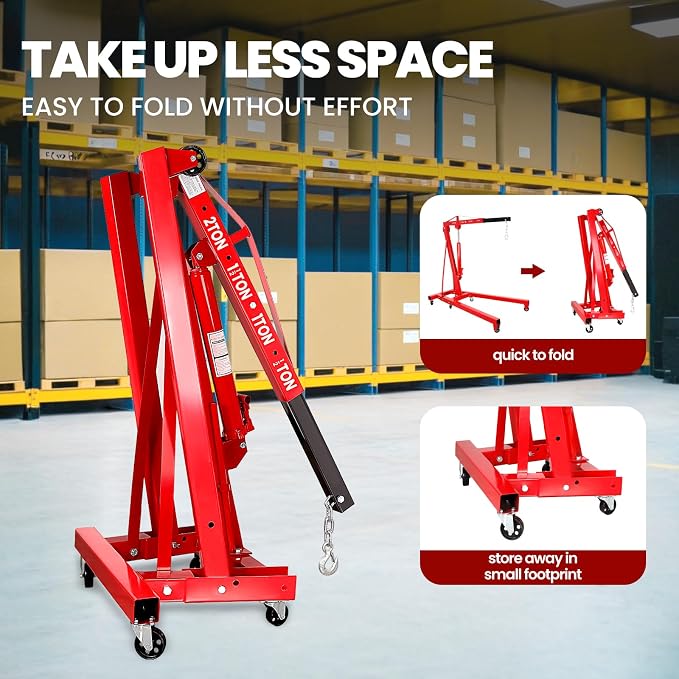 5500 Lbs Folding Engine Hoist, 2.5 Ton Engine Crane - Image 6
