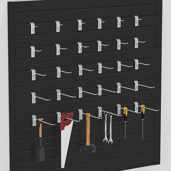 25 PK Silver 2 inch Wall Mounted Slatwall Hooks – Heavy-Duty Storage & - Image 5