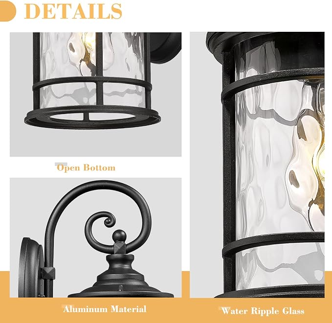 Emliviar Farmhouse Outdoor Light Fixture, 15.5" Exterior Lighting Fixtures - Image 3