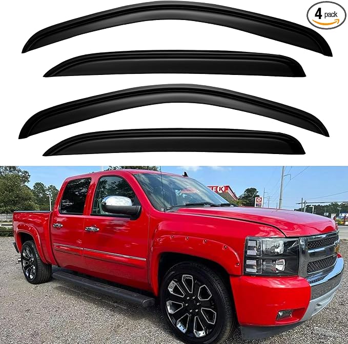 Window Visors Rain Guards for 2007-2013 Chevy Silverado/GMC Sierra by YQAUTEC