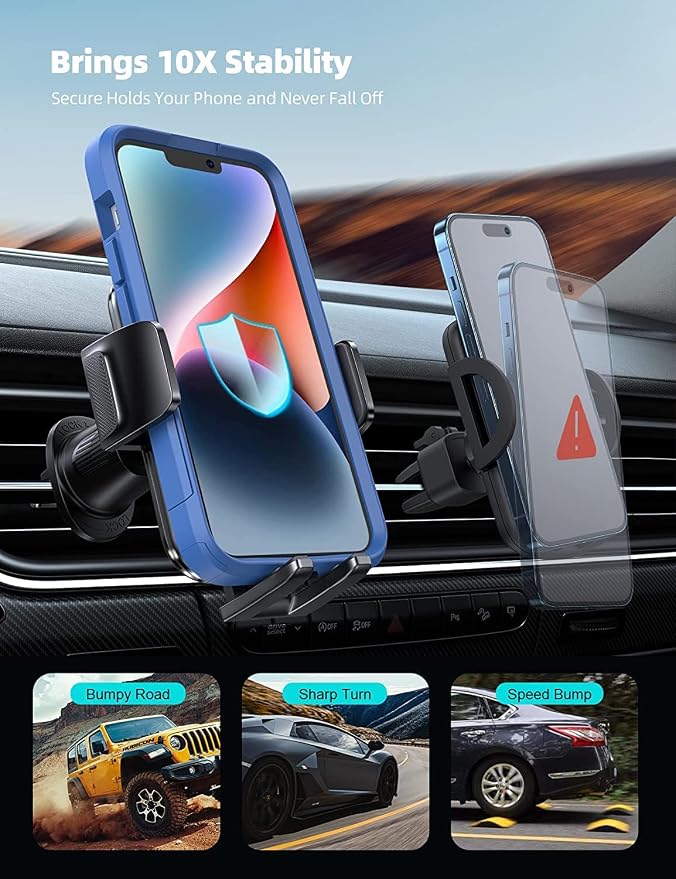 Lamicall 2025 Wider Clamp & Metal Hook Car Phone Holder Vent Phone Holders - Image 5