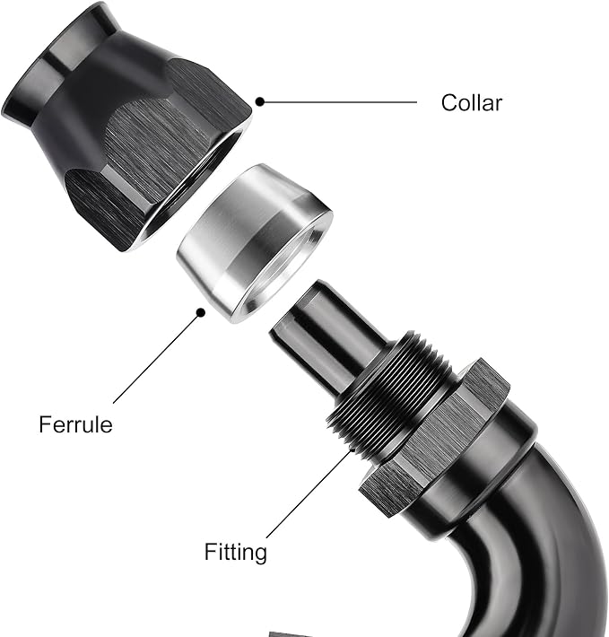 EVIL ENERGY 12AN 150 Degree PTFE One Piece Full Flow End Hose Fitting Aluminum - Image 2