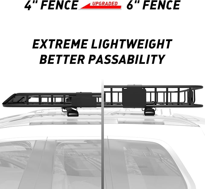 WILDROAD Car Roof Cargo Basket Combo of Upgraded 64"x 39"x 4" Roof Rack Cargo - Image 7