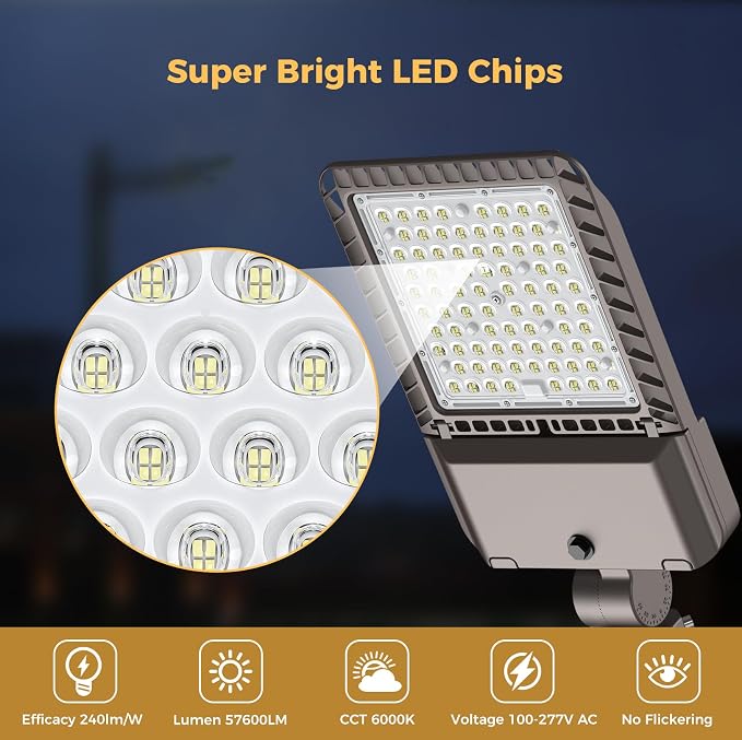 240W LED Parking lot Lights Commercial Area Oudoor Lighting LED Street Lights - Image 2