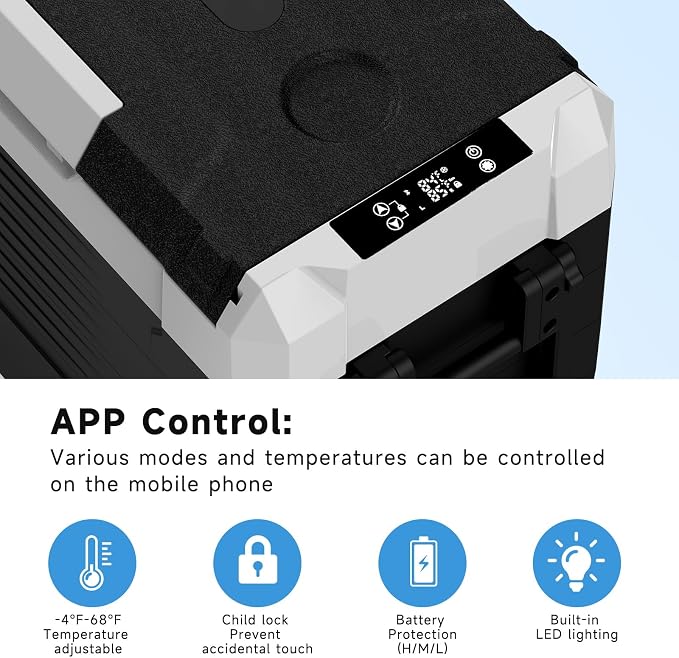 SubSun12V Cooler Car Fridge, 48QT -4℉~68℉ Fast Cooling Car Refrigerator - Image 2