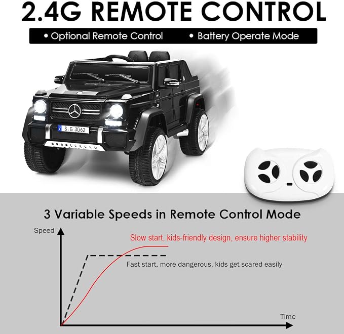 Costzon Ride on Car, Licensed Mercedes-Benz Maybach, 12V Battery Powered - Image 2