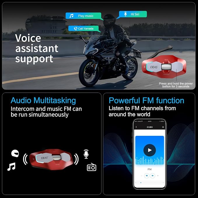 SolaMr X10 Motorcycle Helmet Bluetooth Headset Speakers Headphone, Ski Helmet - Image 4
