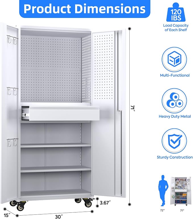 71" Metal Garage Storage Cabinet - Image 3