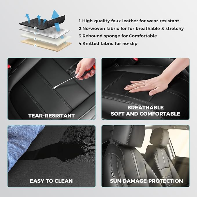 Seat Covers for Honda Civic Sedan 4DR Sedan EX 2022 2023 2024 2025.Faux Leather - Image 6