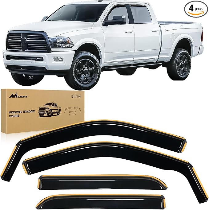Nilight in Channel Rain Guards for Ram 1500 2009 2010 2011 2012 2013 2014 2015 by Nilight