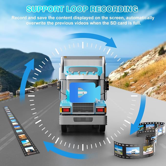 Fookoo HD 1080P 10" Wireless Backup Camera System, 10-inch Quad Split Screen - Image 4