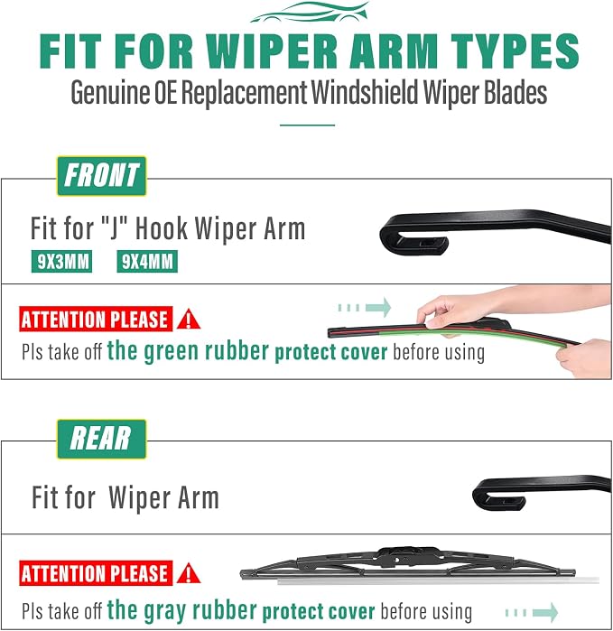 20" 18" 10" Windshield Wiper Blades Replacement - Image 8