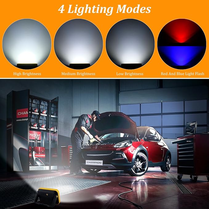 2 PackWork Light Portable COB LED Super Bright Rechargeable Flood Light Working - Image 3