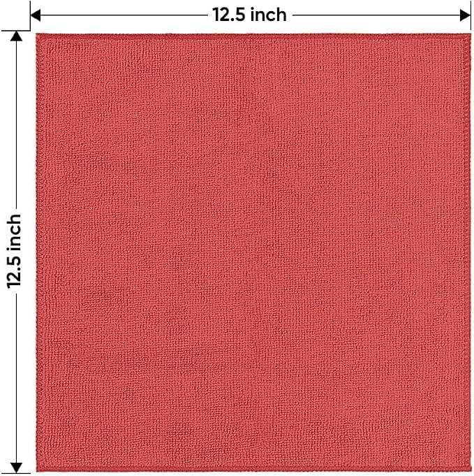 HOMEXCEL Red Microfiber Cleaning Cloth 12 Pack, 12.5 x 12.5 inch Microfiber - Image 7