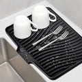Silicone Dish Drying Mat for Kitchen Counter, Dish Drying Pad, Non-Slip Drain by TIKNIKHomeOutdoor