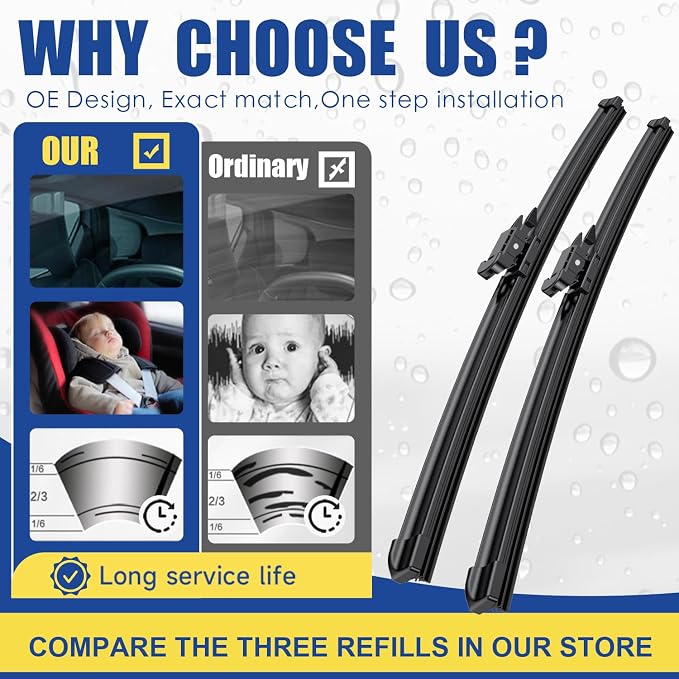 3 wipers Replacement For 2012 2011 2010 2009 2008 Ford Escape Original - Image 2