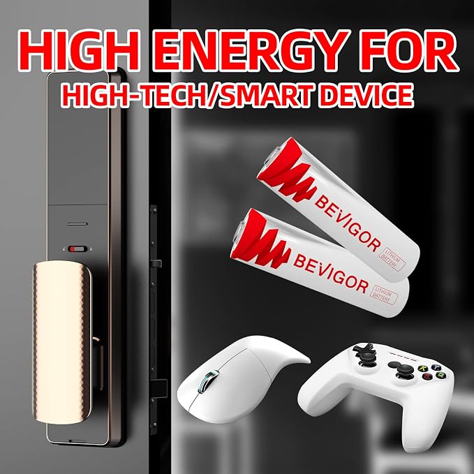 BEVIGOR Lithium Batteries AA Size, AA Battery 4 Pack, 3000mAh Double A Batteries - Image 8