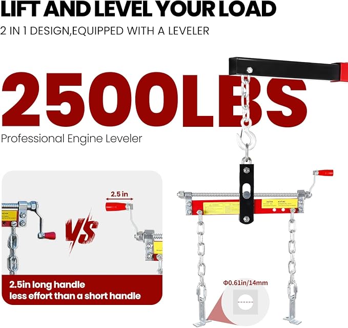 5500 Lbs Folding Cherry Picker Engine Hoist, 2.5 Ton Engine Crane - Image 4