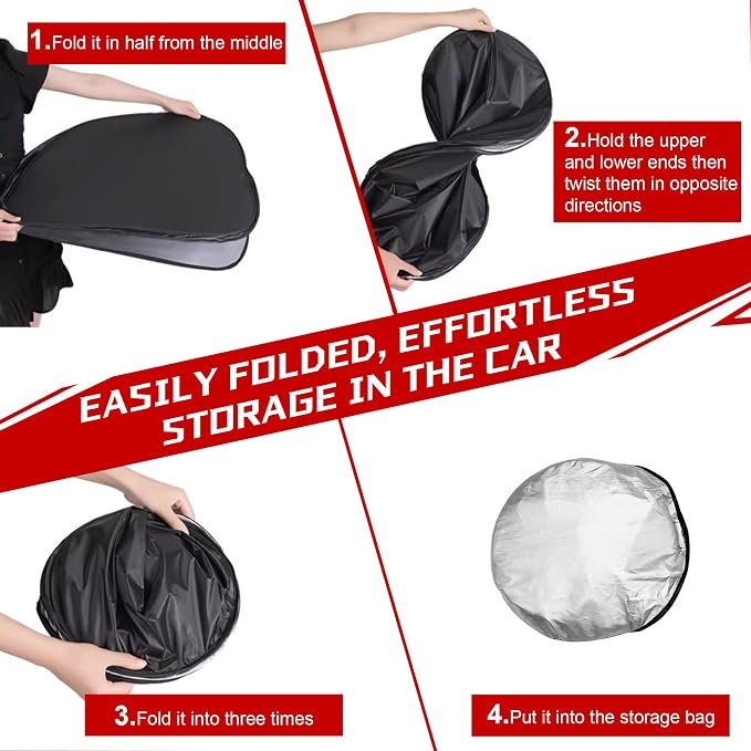 Windshield Sun Shade for 2007-2014 Ford Edge Foldable Sun Sunshade for Car - Image 7