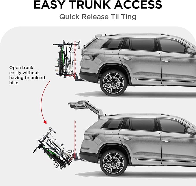 Young 200 lbs. Capacity Hitch Mounted 2-Bike Rack - Image 5