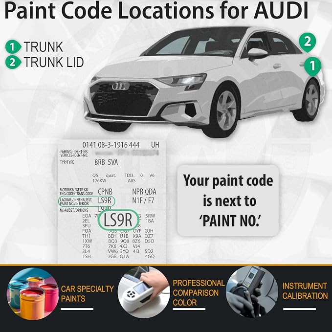 LS9R/2Y Glacier White Metallic Car Touch Up Paint - Image 6