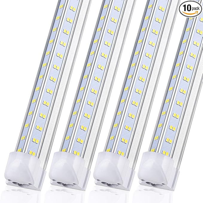 8Ft LED Shop Light Fixture, 120W Integrated LED Tube Light, 6000-6500K by FTUBET