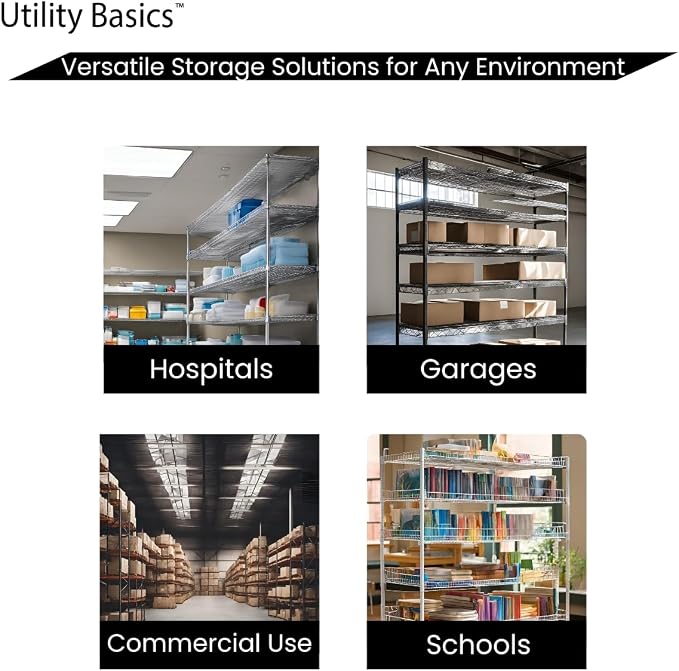60"x24"x72" PREMIUM METAL STEEL 4-Tier Wire Shelving NSF 3200 LBS MAX Capacity - Image 8