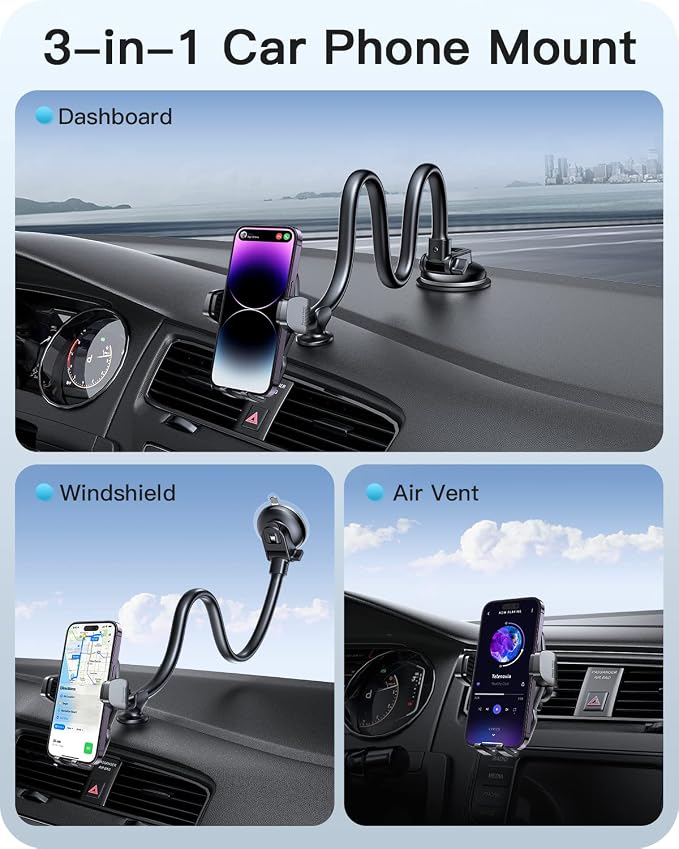 APPS2Car Phone Holder for Car Windshield/Dashboard/Window, Cell Phone Mount for - Image 7