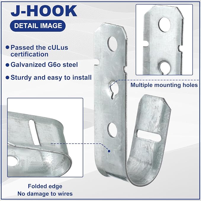 Gisafai 50 Cable Support J Hook, Cable Hooks - Image 3