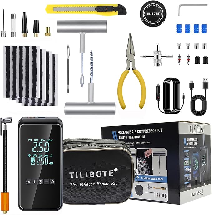 Tire Repair Kit, E-Bikes and Motorcycles by TILIBOTE
