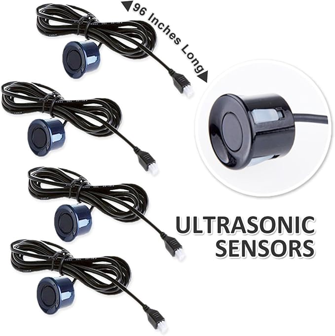 ZONETECh New 4 Parking Sensors LED Display Car Reverse Backup Radar System - Image 3