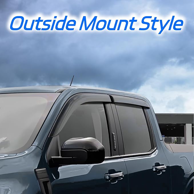 4 PCS Window Visors Deflectors Fit - Image 2