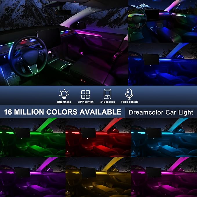 Dreamcolor Acrylic Interior Car LED Strip Light - Image 2