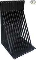 12 Pack L20 x H 12" Black Heavy Duty Shelf Brackets by MHMYDZ