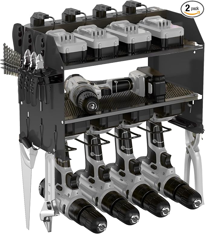 3-Tier Modular Drill Holder & Power Tool Organizer Wall Mount by MAVIKS