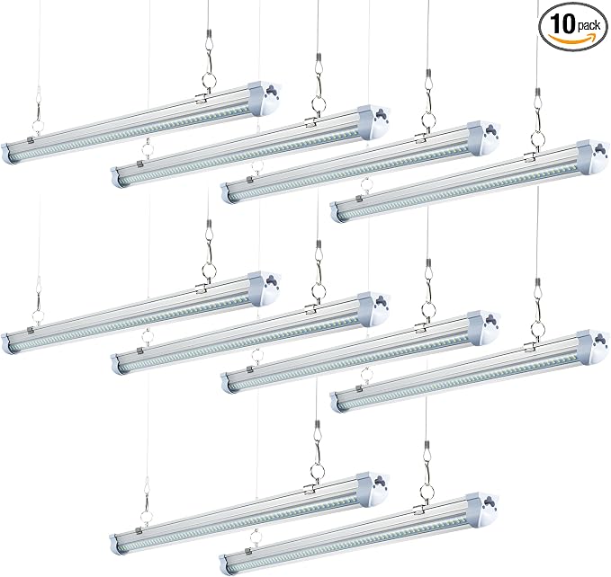 10 Pack 8FT T8 LED Shop Lights, 120W Integrated Tube Light, 19200LM 6000-6500K by Unknown