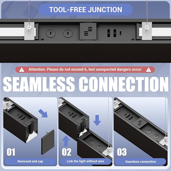 8FT LED Linear Lights 100/90/80/70/60W Up and Down Light, 3000K/4000K/5000K 8 - Image 3
