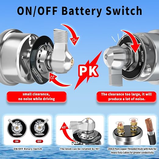 200A Battery Disconnect Switch 12V 48V Battery Shut Off Switch Master Power - Image 4
