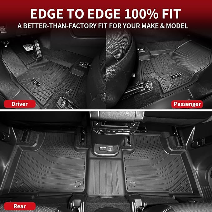 LASFIT Floor Mats for Toyota Highlander 2020-2025 8-seat All Weather TPE Custom - Image 8