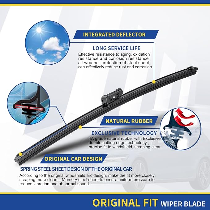 3 wipers Replacememt For 2018 2019 2020 20221 2022 2023 VW Volkswagen Atlas - Image 4
