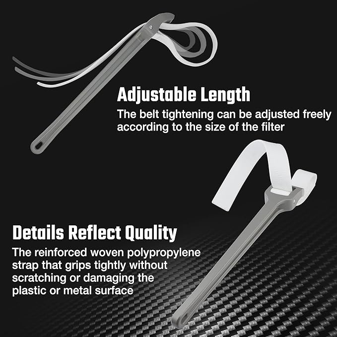 DURATECH Strap Wrench 18" Handle, Adjustable Nylon Strap Pipe Wrenches - Image 7