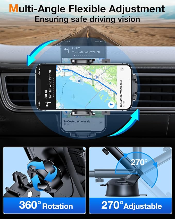 HTU 2025 Upgraded Car Phone Holder 【Safety Certs & No Smell】 Cell Phone Holder - Image 4