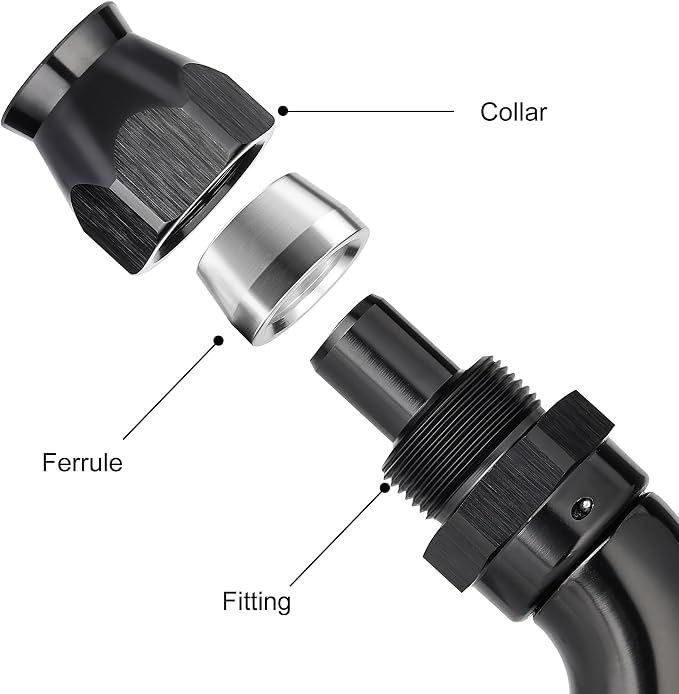 EVIL ENERGY 12AN 60 Degree PTFE One Piece Full Flow End Hose Fitting Aluminum - Image 2