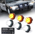 Xprite White Amber LED Hideaway Strobe Lights Kit 20 Flashing Patterns by XPRITE